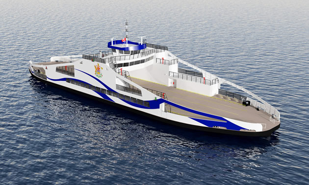 Rendition of new ferry vessel. 