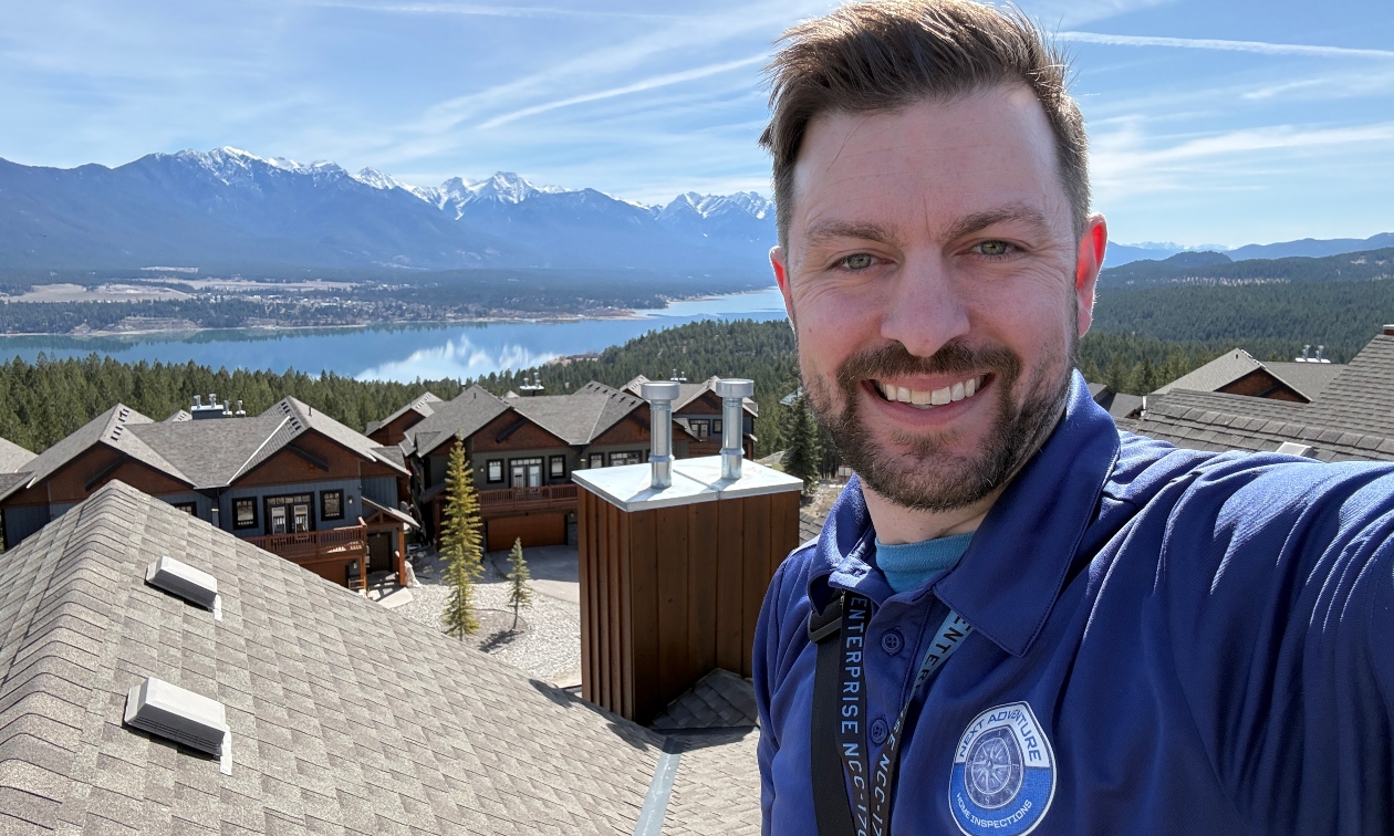 Nic with mountains in the background