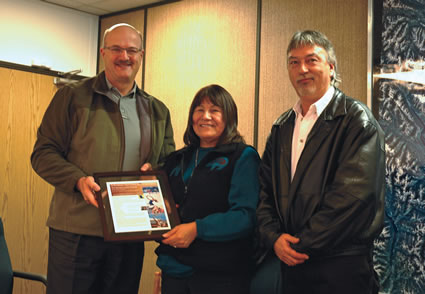 (L to R) Minister Pat Bell, Kathryn Teneese and Bob Luke