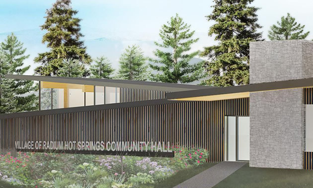 Design sketch of the new community centre in Radium Hot Springs.