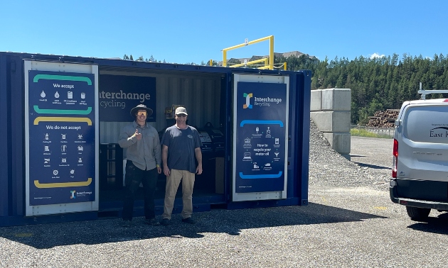 Employees at the transfer station in front of the new addition