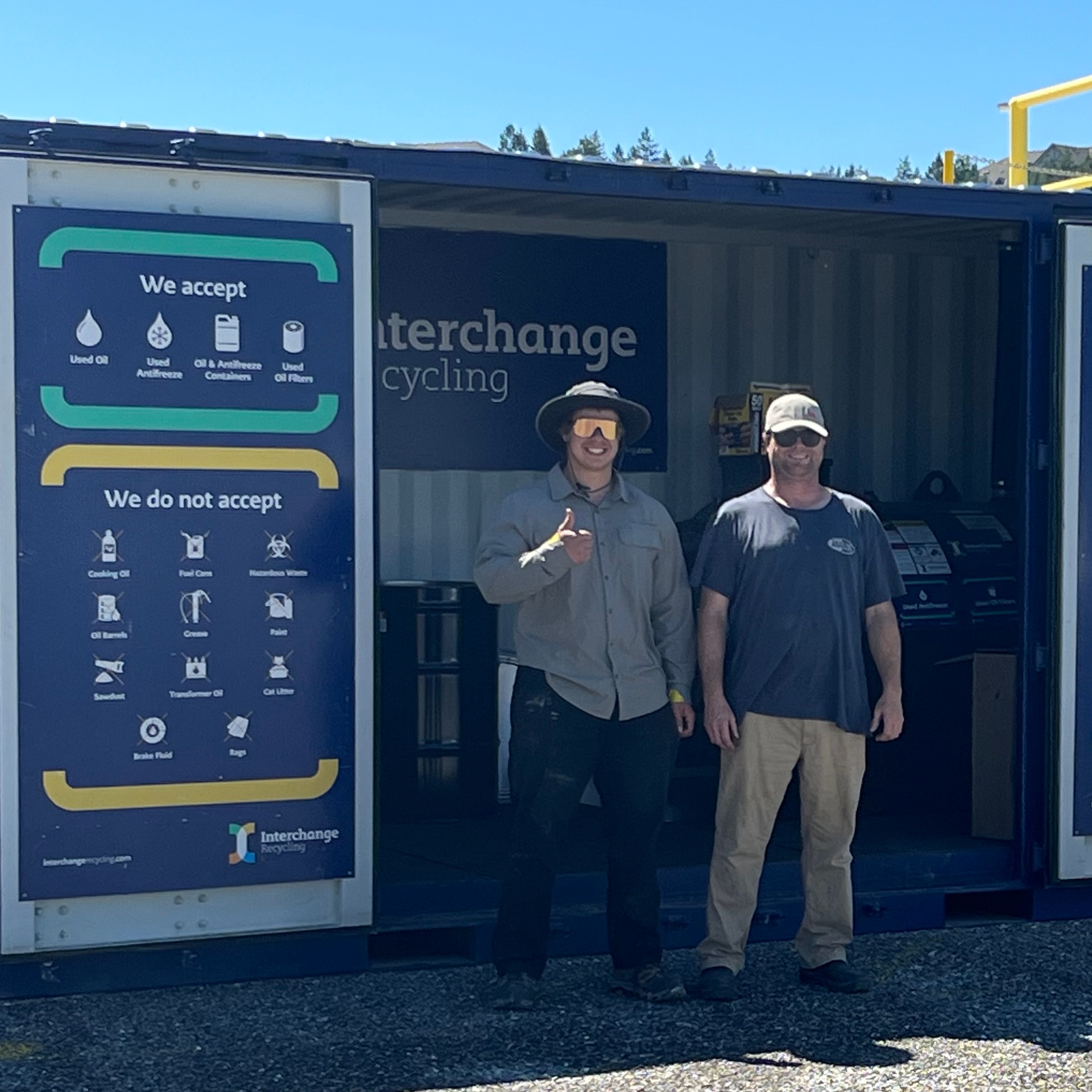 Employees at the transfer station in front of the new addition