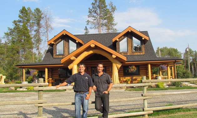 Travis and Clayton Fahselt, owners of Ram Creek Log Homes. 