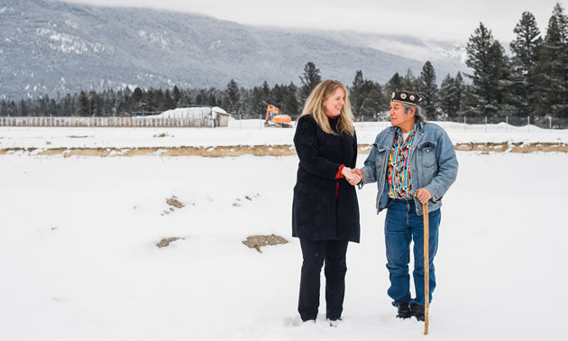 In photo: Chief Alfred Joseph, ?akisq’nuk First Nation and Wendy Booth, Vice-Chair, Columbia Basin Trust Board of Directors.
