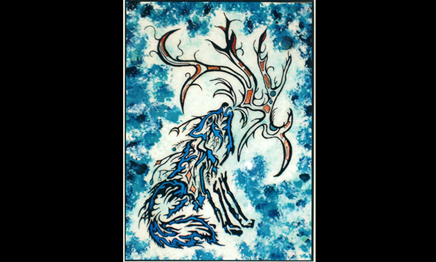 Reflecting – Wolf – Juanita Rose Violini -- work by one of the Columbia Kootenay Cultural Alliance featured artists