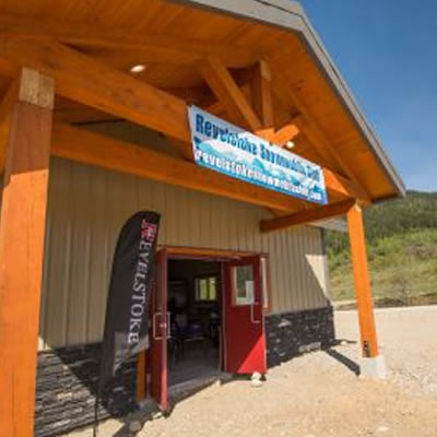Picture of the new Revelstoke Snowmobile Welcome Centre. 