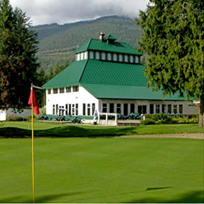 Picture of the Revelstoke Golf Club clubhouse. 
