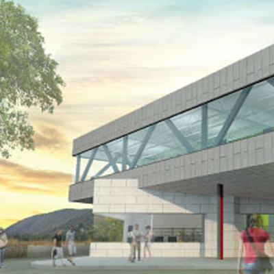 An artist's rendition of the new Trail Riverfront Centre. 