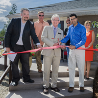 Cranbrook mayor Wayne Stetski joins Westpoint Capital CEO Munir Virani at the recent ribbon cutting celebrating the Launch 50 program