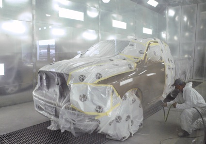 Truck being painted