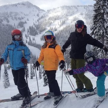 Golovach is proud to take his family out on the alpine terrain. From left to right: Hunter, Bryce, Kristina and Tia.