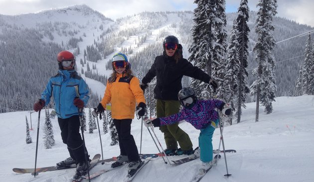 Golovach is proud to take his family out on the alpine terrain. From left to right: Hunter, Bryce, Kristina and Tia.