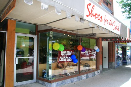 Exterior of shoe store