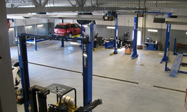 Second floor access overlooks the 10,000 square foot shop at Denham Ford.