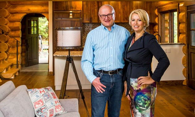 Mike Delich and Angela Morgan at the award winning Snow Creek Cabins in Fernie.