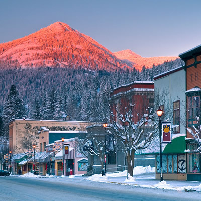 Small-town Rossland on a winter's day. 