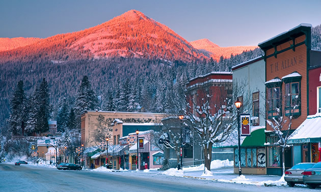 Small-town Rossland on a winter's day. 