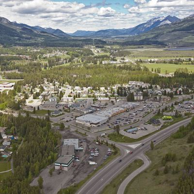 An aerial view of the District of Sparwood. 