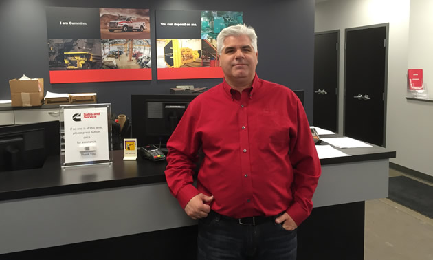 Manager Mike Miller proudly shows off the new Cummins facility in Sparwood.
