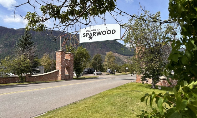 Sparwood sign at entrance to town