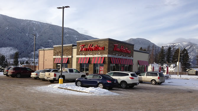 Picture of the Sparwood Tim Hortons. 