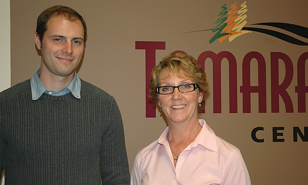 Linda Birch, centre manager, and Blair Stevenson, operations supervisor at Tamarack Centre