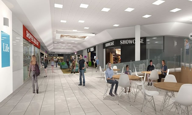 Artist's rendition of upgrades to the interior of Tamarack Centre. 