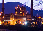 Teck smelter in the evening