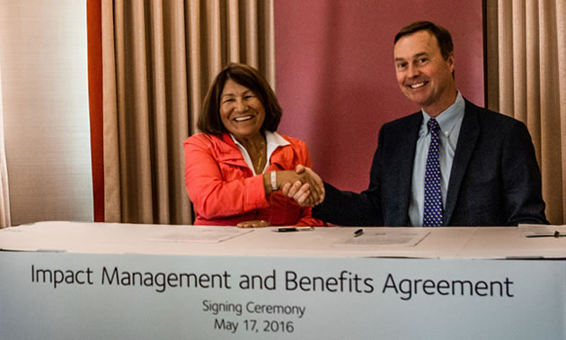 On May 17, Kathryn Teneese, Ktunaxa Nation Council Chair and Don Lindsay, President and CEO of Teck marked the signing of an agreement that will create long-term benefits for the Ktunaxa people and increased certainty around future sustainable mining development in the Elk Valley region.