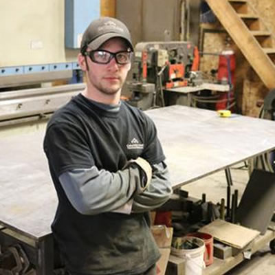 A graduate of the Selkirk College Metal Fabricator Foundation Program, Rossland’s Tyler Hwalstad is working on his apprenticeship at Columbia Steel Fabricating & Welding. 