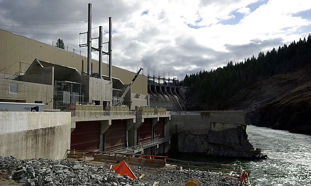 The Waneta Expansion Project with the Waneta Dam in the background. 