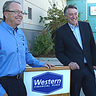 From left are Falkins Insurance Group CEO Bob McGill, Western Financial Group CEO Scott Tannas and Cranbrook mayor Wayne Stetski.