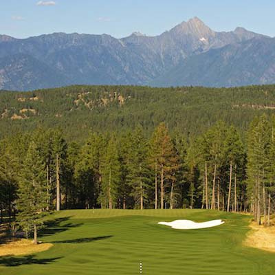 Picture of a fairway at Wildstone Golf Course in Cranbrook, BC.